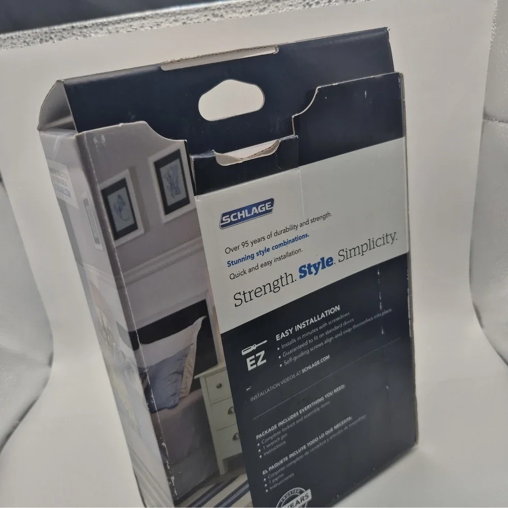 Schlage Privacy Bed Bath Door Handle Accent Satin Nickel F40 ACC 619 NOB